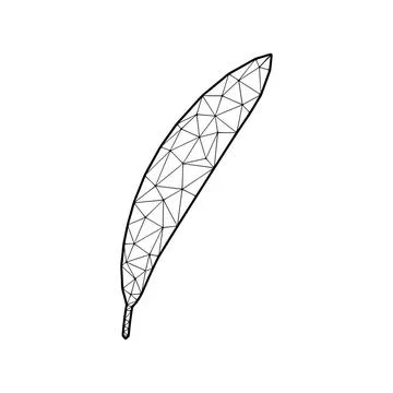Leaf vector illustration in polygonal style, isolated on white background ... Foto stock
