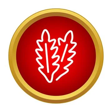 Leaf vegetable salad ingredient flat line icon Stock Illustration