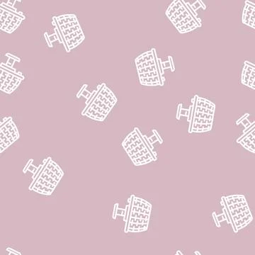 Leaf washer line vector seamless pattern Illustrazione stock