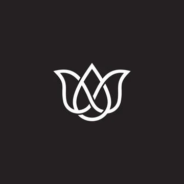 Leaf water infinity 3d overlapping line art simple logo vector Stock Illustration