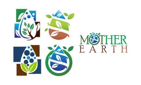 Leaf Water Landscape Set Stock-Illustration