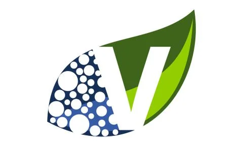 Leaf Water Letter V Stock-Illustration