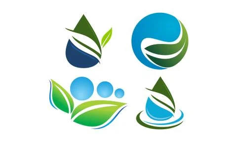 Leaf Water Template Set Stock-Illustration