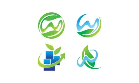 Leaf Water Template Set Stock-Illustration
