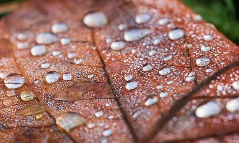 Leaf with waterdrops Stock Photos