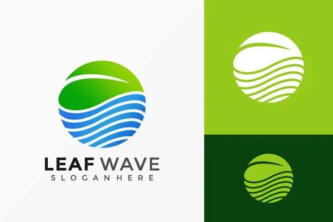 Leaf Wave Organic Logo Design. Modern Idea logos designs Vector illustration  Stock Illustration