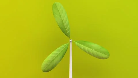 Leaf windmill eco concept Stock Illustration