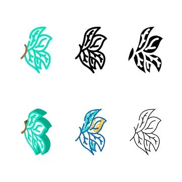 Leaf wing color icon vector diversity Stock Illustration