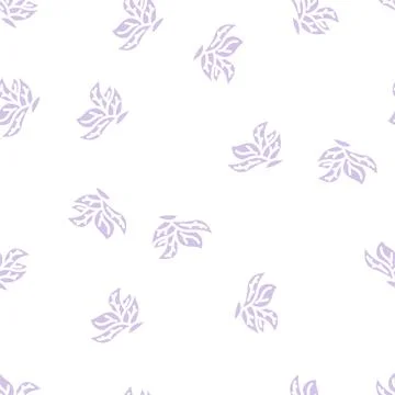 Leaf wing glyph vector seamless pattern Stock Illustration