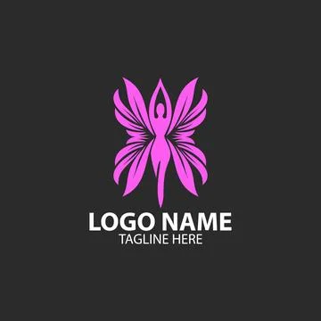 Leaf winged angel logo design vector Stock Illustration