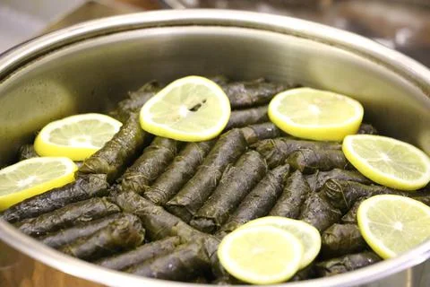 Leaf Wrap, Leaf Wrap, Vine Leaf Meal, Stuffed Meal Stock Photos