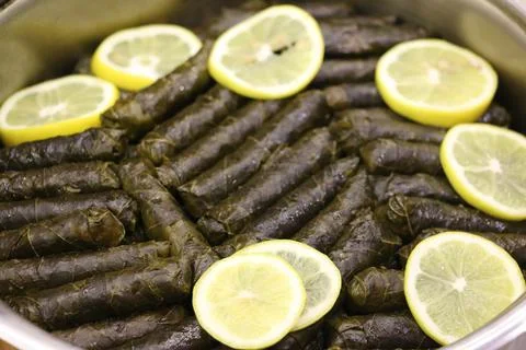 Leaf Wrap, Leaf Wrap, Vine Leaf Meal, Stuffed Meal Stock Photos