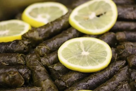 Leaf Wrap, Leaf Wrap, Vine Leaf Meal, Stuffed Meal Stock Photos