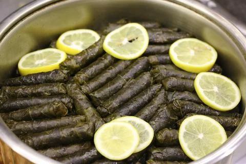 Leaf Wrap, Leaf Wrap, Vine Leaf Meal, Stuffed Meal Stock Photos