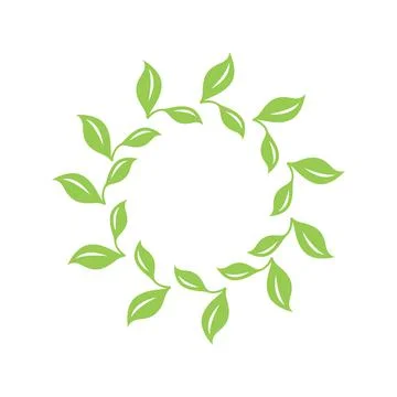 Leaf wreath or laurel in circle shape. Stock Illustration