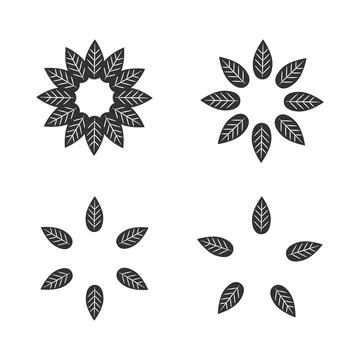 Leaf wreath set vector illustrations Stock Illustration