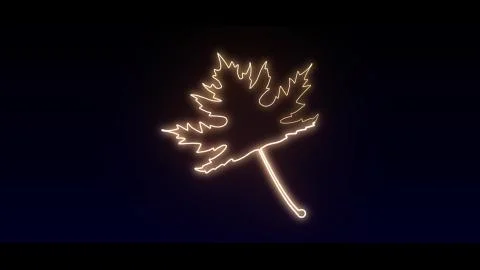 Leaf yellow in highlight and glow effect mp4 video Stock Illustration