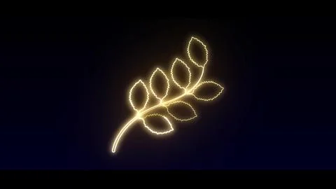 Leaf yellow in highlight and glow effect mp4 video Stock Illustration