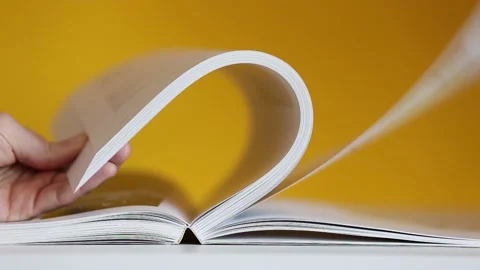Leafing through a book Stock Footage 131377798
