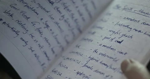 Leafing through old journal and diary #2 (grd) Stock Footage 226431968