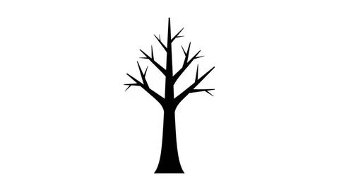Leafless tree silhouette Stockillustratie