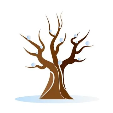 Leafless winter tree Stock Illustration