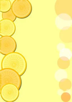 Leaflet background with slices of lemon and orange Stock Illustration