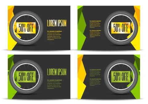 Leaflet with bicycle wheel Stock Illustration