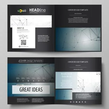 Leaflet cover, vector layout. DNA and neurons molecule structure. Medicine, s Stock Illustration