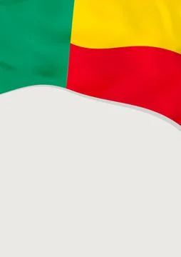 Leaflet design with flag of Benin. Vector template. Stockillustratie