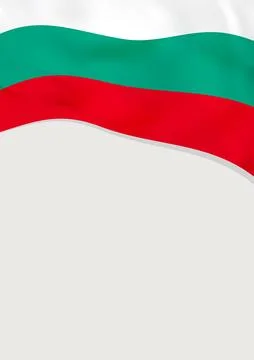 Leaflet design with flag of Bulgaria. Vector template. 库存插图