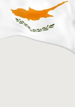 Leaflet design with flag of Cyprus. Vector template. Ilustração Stock