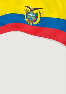 Leaflet design with flag of Ecuador. Vector template. Stockillustratie
