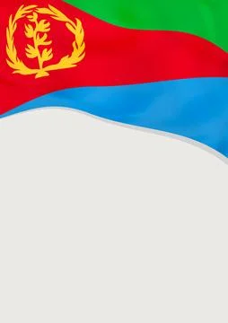 Leaflet design with flag of Eritrea. Vector template. Stock-Illustration