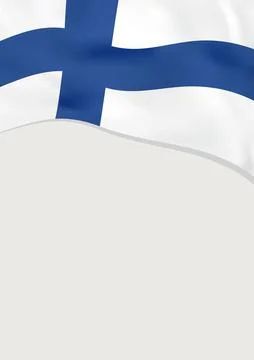 Leaflet design with flag of Finland. Vector template. 库存插图