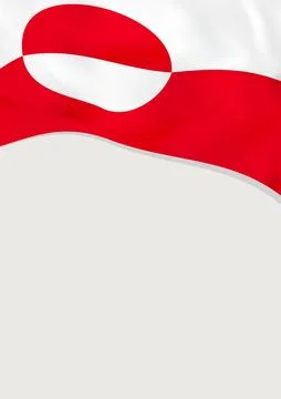 Leaflet design with flag of Greenland. Vector template. Ilustración de archivo