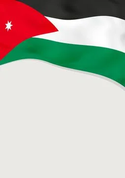 Leaflet design with flag of Jordan. Vector template. Ilustração Stock