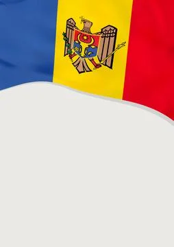 Leaflet design with flag of Moldova. Vector template. Ilustração Stock