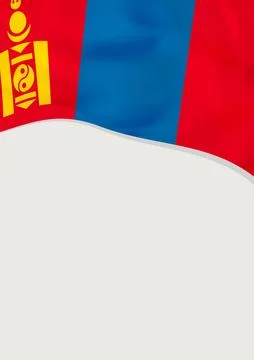 Leaflet design with flag of Mongolia. Vector template. Stock-Illustration