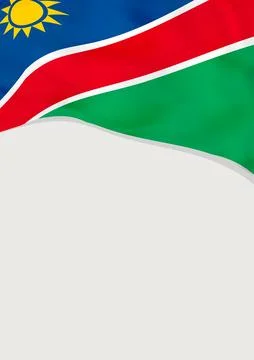Leaflet design with flag of Namibia. Vector template. Illustrazione stock
