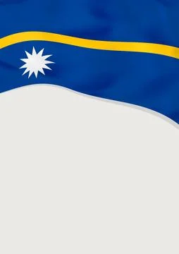 Leaflet design with flag of Nauru. Vector template. Illustrazione stock