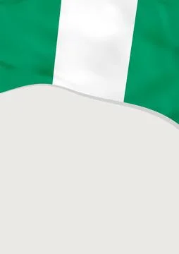 Leaflet design with flag of Nigeria. Vector template. Illustration