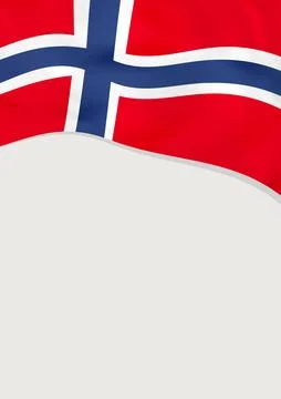 Leaflet design with flag of Norway. Vector template. Stock Illustration