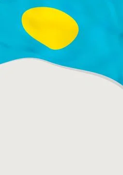 Leaflet design with flag of Palau. Vector template. Иллюстрация
