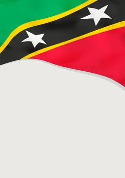 Leaflet design with flag of Saint Kitts and Nevis. Vector template. Illustration