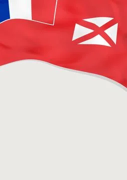Leaflet design with flag of Wallis and Futuna. Vector template. 스톡 일러스트