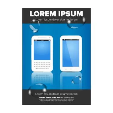 Leaflet design with mobile phones Stock Illustration