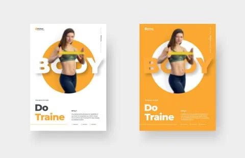 Leaflet design for print and presentation design vector poster with a girl in Stock Illustration