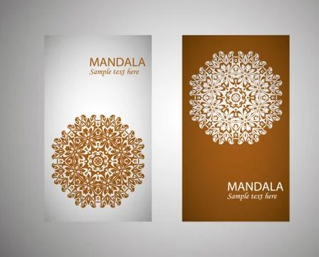 Leaflet, flyer, cover, pattern, mandala. Oriental motif Stock Illustration