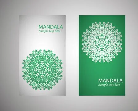 Leaflet, flyer, cover, pattern, mandala. Oriental motif Stock Illustration